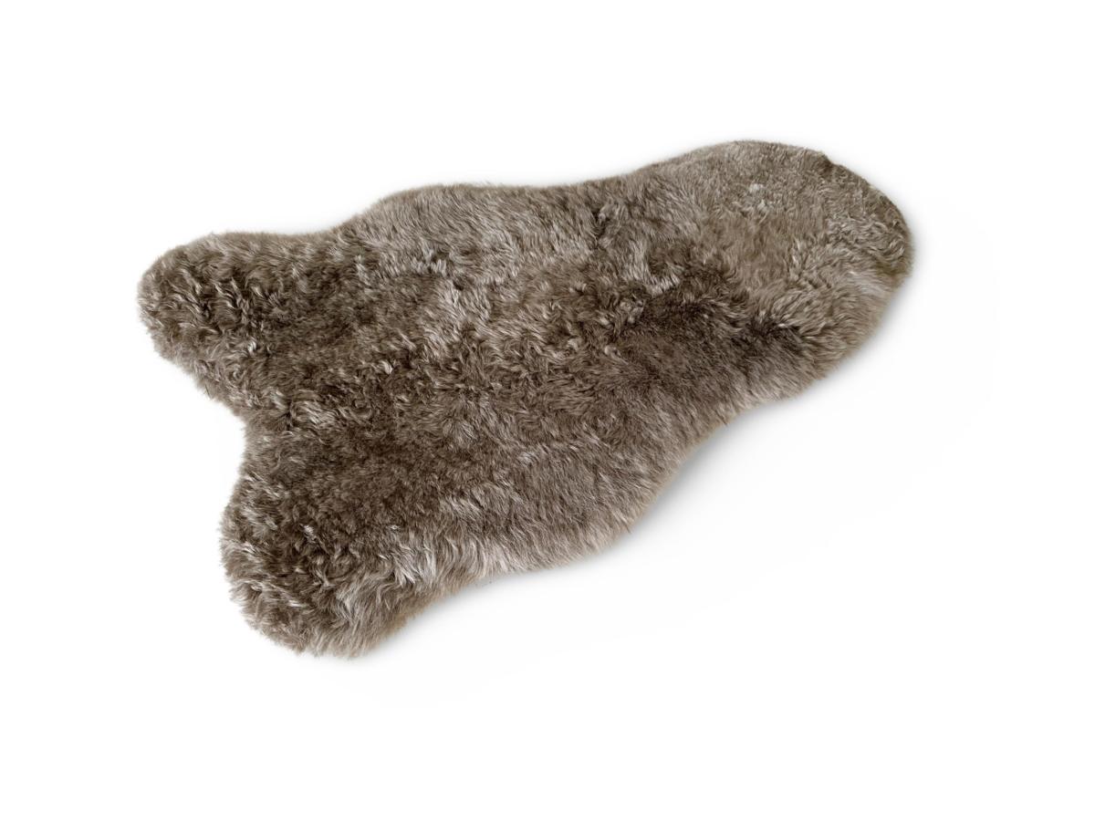 Islandská jehněčí kůže, šedohnědá - taupe, barvená, střižený chlup, velikost II