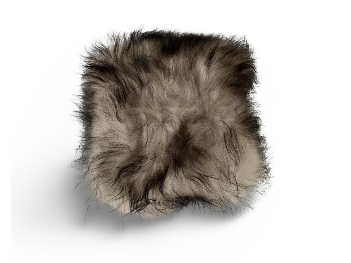 Polštářek z ovčí kůže - dlouhý chlup, jednostranný 50x50, melírovaný