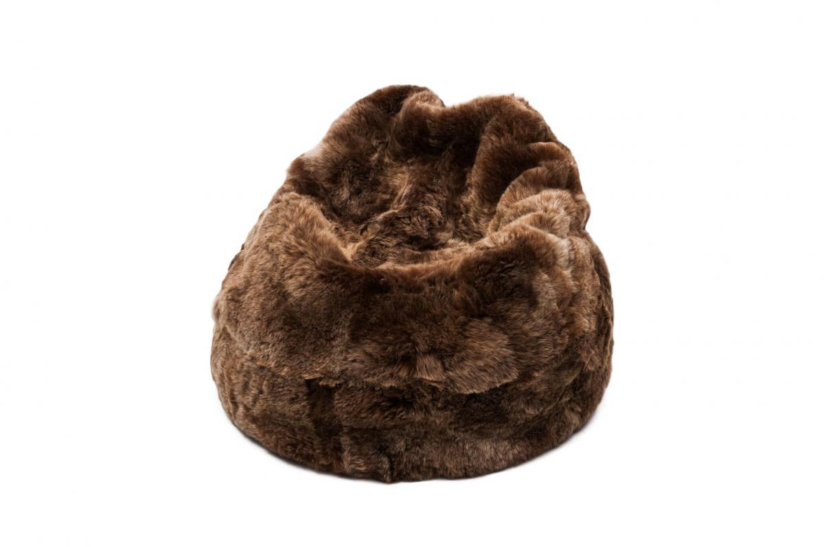 Sedací pytel - bean bag - hnědý, střižený