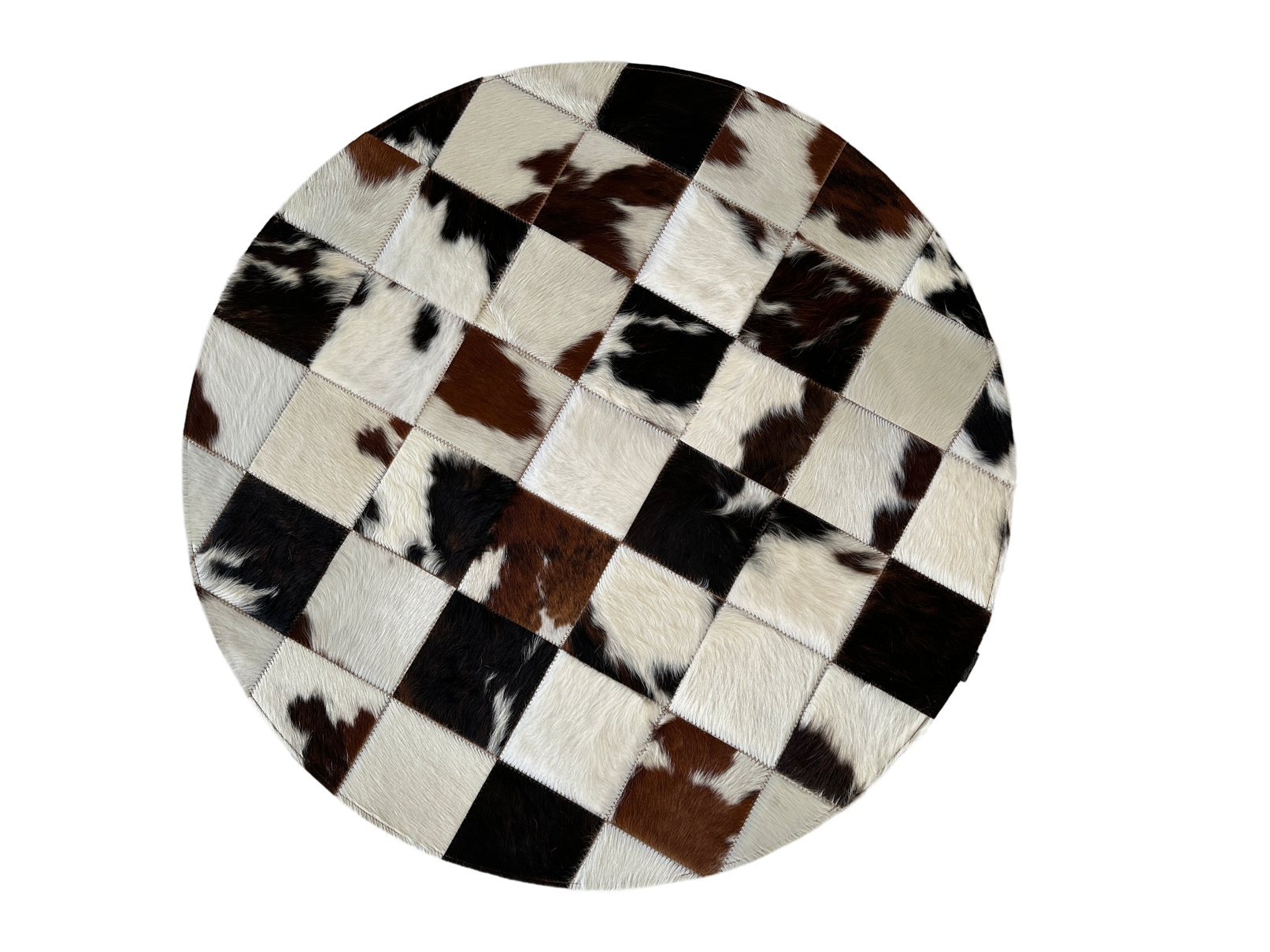 Kožený koberec SKEJBY exotic tricolor XS, kulatý