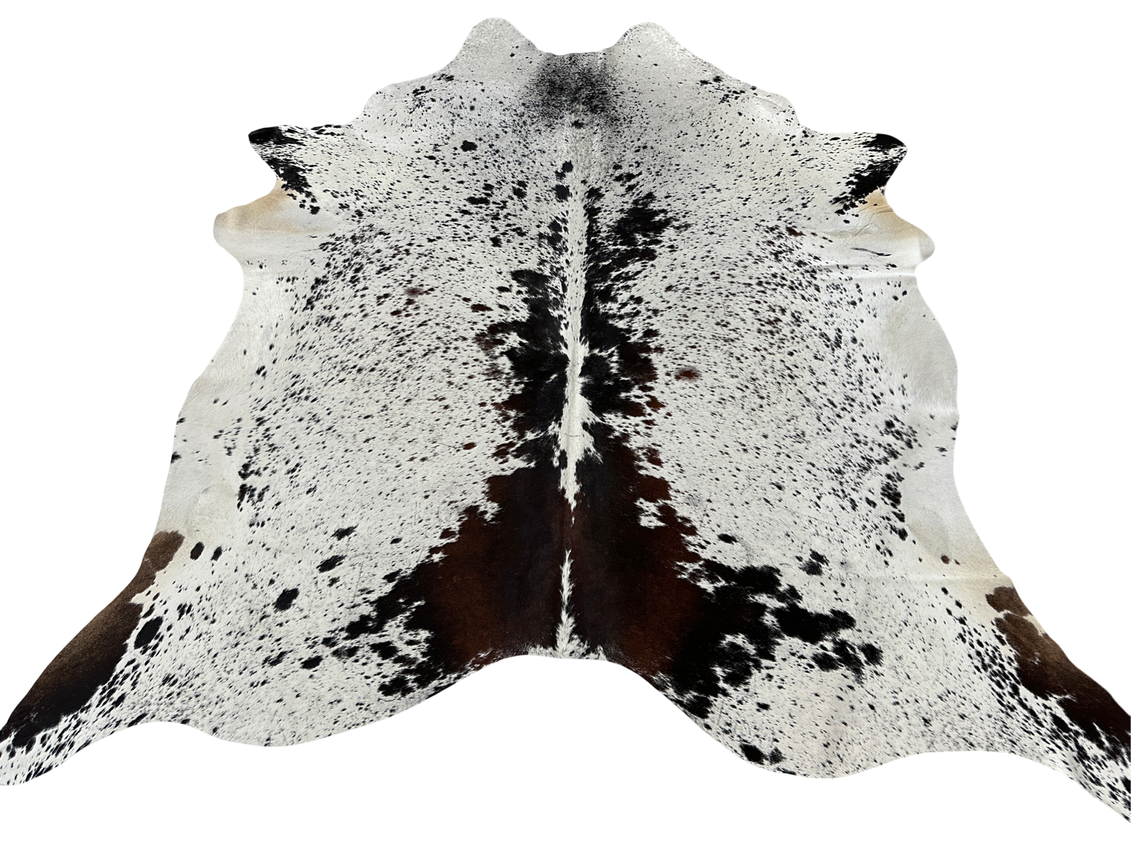 Koberec kusový hovädzia koža 3,8 m2, tricolor soľ a korenie 132