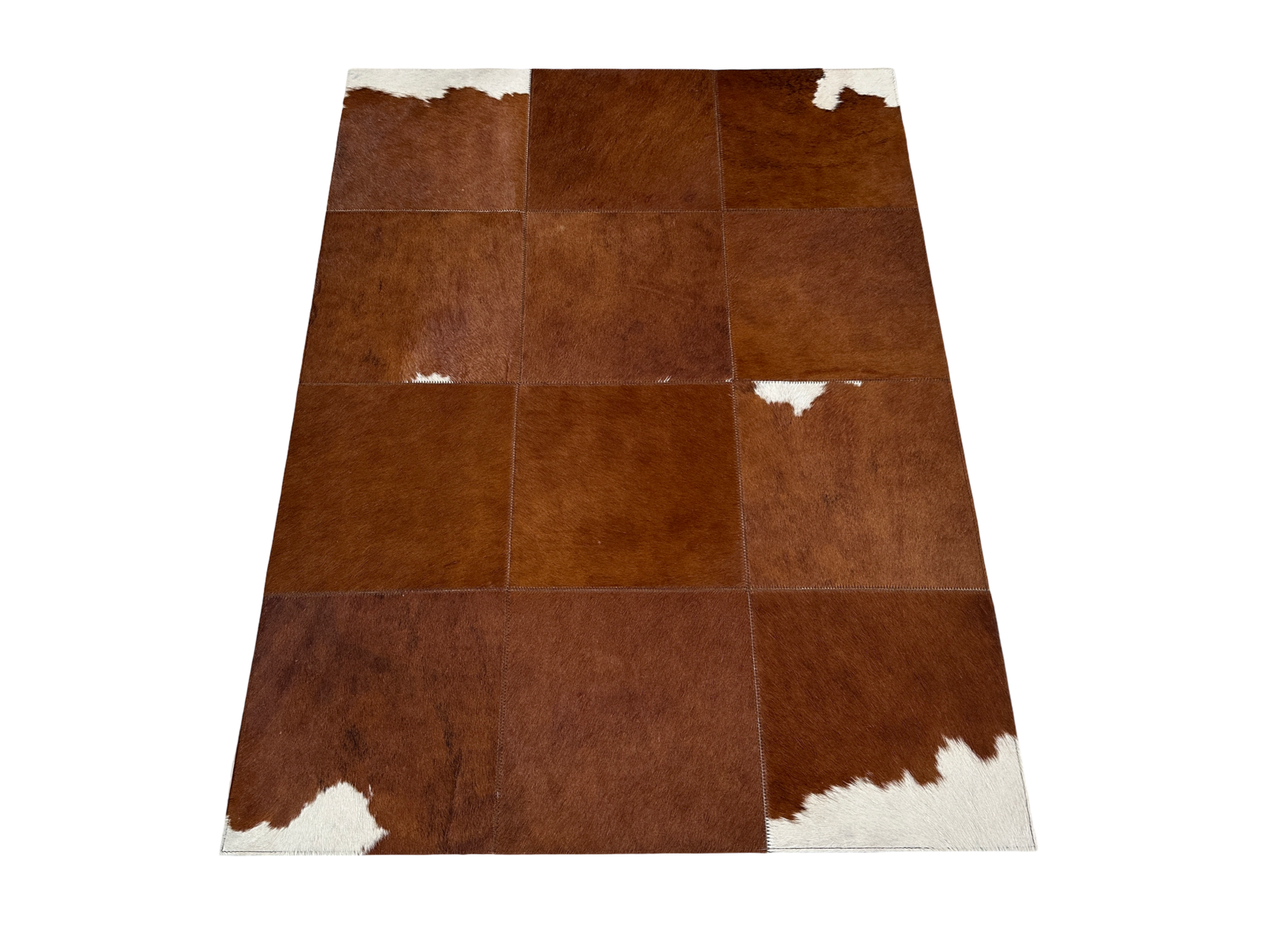 Kožený koberec AROS hnedobiely S